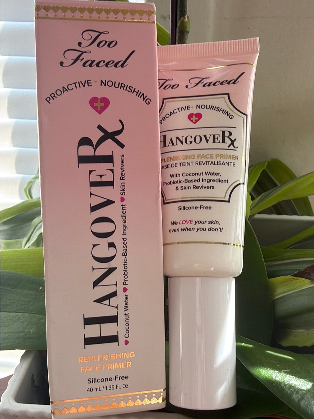 Too Faced Hangover Rx Replenishing Face Primer - Pink and Gold Accents